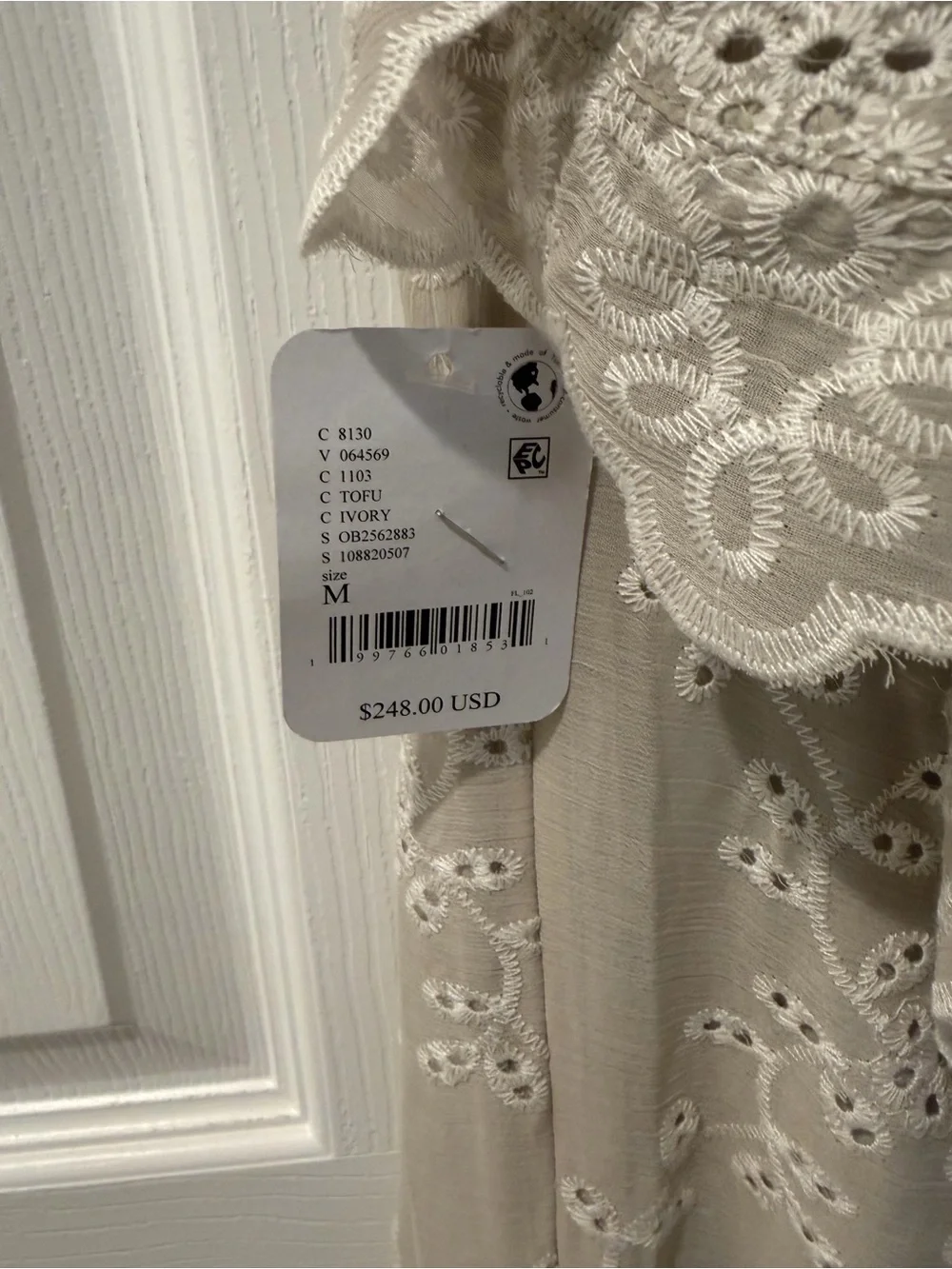 NWT Free People Lovely Lovely Midi Dress - Tofu Ivory MSRP $248 CURRENT